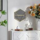 Wandregal Wandspiegel Geometrischer Diamant - Goldoptik - 30x35x13 cm