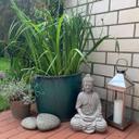 Gartendeko Nepal Buddha Kunststein Beton Grau - 29x21x45 cm