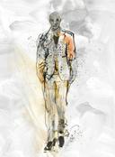 Fototapet mand, art crush designer i farverige 2,70 x 1,98m