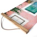 Póster de tela Fachada de casa mediterránea en Lisboa - Zwart