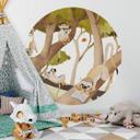 Fototapet - Rundt Loske - Clever Monkeys - vliesetapet/selvklæbende non-woven tapet