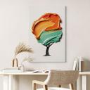 Canvasbillede træ med orange og grøn 3D-krone - Mielu