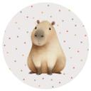 Wallsticker til børneværelset Sweet Capybara med konfetti - Rund