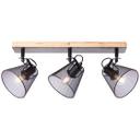 Spotbalken Tom, braun, 56,8 x 20 cm, Holz Deckenspots, dimmbar
