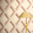Versace ikke-vævet tapet Tarsia diamantmønster marmorlook creme rosa hvid