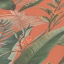 Papel pintado estampado con hojas y hierbas naranja verde - papel pintado tejido-no tejido jungla
