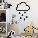 MDF - Decoración en madera nube con gotas (7 piezas)