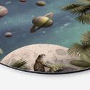 Vægcirkel Kikki Belle - Tropical Fantasy in Space – print på aluminium (Alu-Dibond)