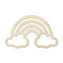 Decoración en madera de álamo - arco iris con nubes