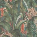 Papel pintado con hojas de palmera azul verde - papel pintado tejido-no tejido floral motivo jungla