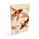 Cuadro de madera de dos carpas koi en un estanque - SpaceFrog Designs
