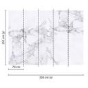 Hvid og grå non-woven tapet Designwalls White Marble stenoptik sort og hvid