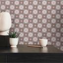 grafisk tapet med cirkelmønster brun beige - non-woven tapet i retrostil
