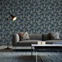 Papel pintado vintage plantas de la jungla hojas azul verde papel pintado no tejido