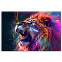 Lærred Print Lion Roar Neon Abstraktion