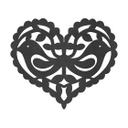 Decoración mural corazón - pájaro pareja amor - MDF