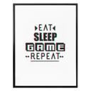 Póster Eat sleep game repeat - Efecto Glitch