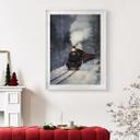 Plakat Vinter - Damplokomotiv i en snedækket skov - Melloi Art Prints