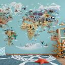 Fotomural marrón - Mapa del mundo
