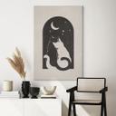 Lienzo Dos gatos a la luz de la luna - Tunaboylu