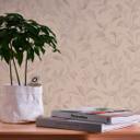 Papel pintado no tejido gris plata - papel pintado hoja de flores - papel pintado salón dormitorio oficina
