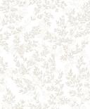 Ikke-vævet tapet blade blomstret natur mat i hvid beige