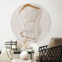 Vinilo decorativo abstracto dorado y beige - Alma - Redondo
