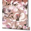 tapet, nonwoven blomstertapet Flora brun, hvid