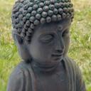 Meditative Deko Buddha Statue sitzend Bronze-Optik - 19x31 cm