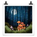 Plakat Skov og stjerner om natten - SpaceFrog Designs