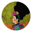 Cuadro de madera Hülya - Frida en retrato - Redondo