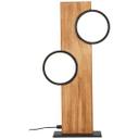 Tischleuchte Elena, braun, 50,4 x 25 cm, Holz LED-Tischleuchte, dimmbar