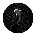 Póster Tiburón ballena en el océano de las estrellas - Cakir - Redondo
