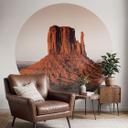 Fotobehang rotsformatie in Monument Valley - Hugonnard - Rond - vliesbehang/zelfklevend vliesbehang