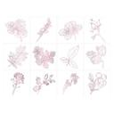 Azulejos Adhesivos Contornos Hojas Rosa - Lote de 12