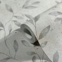 Non-woven tapet med bladmønster og metallic-effekt beige blomster 