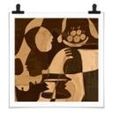 Póster Composición abstracta en cálidos tonos tierra - Al Dafai - Cuadrado