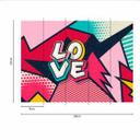 Retro fototapet PopUpLove i pink turkis - non-woven tapet Designwalls 2 - 2,55 x 3,5 m