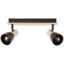 Spotbalken Emil, braun, 16,5 x 36,5 cm, Holz Innenleuchte