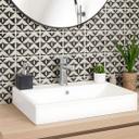 Azulejos Adhesivos Adornos geométricos en negro-beige - Treechild - lote de 12