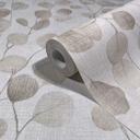 Papel pintado no tejido en gris hojas aspecto naturaleza floral 