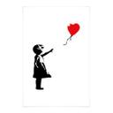 Lienzo, Póster de tela para colgar Banksy - Chica del globo rojo