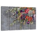 Lærred print 5 styk, buket blomster