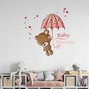 Wallsticker - Navn + baby i rosa