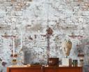 stentapet hvid creme - non-woven tapet botanisk Livingwalls - mat og glat