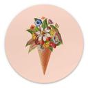 Tableau sur alu-Dibond rond Frida Floral Studio - Cornet de glace fleuri