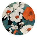 Vægcirkel Treechild - Asian Flowers – print på aluminium (Alu-Dibond)