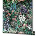 Tapet, non-woven blomstertapet Flora sort, grøn