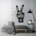 Street art-tapet 'Make Love Not War' - sort-hvidt fototapet - moderne non-woven tapet