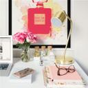 Zelfklevende Poster  Eau de Parfum Aquarel - pink
